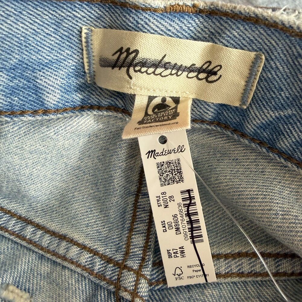 MADEWELL Low-Slung Baggy Jeans 28 Hallstead Blue Wide Leg Cuffed Rigid NWT B44 - Picture 5 of 6